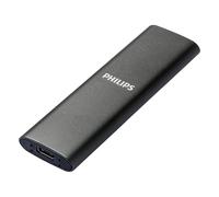 Philips Portable Externe SSD 250 Go - Ultra Fin, SATA Ultra Speed USB-C - USB, Vitesse de Lecture jusqu'à 540 Mo/s, Vitesse d'écriture jusqu'à 540 Mo/s, Aluminium