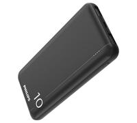 PHILIPS Powerbank de 10 000 mAh avec Ports d'entrée USB A et USB-C Doubles, Noir