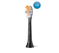 Philips Sonicare A3 Premium All-in-One - têtes de brosse à dents de rechange d'origine, noir, lot de 6, HX9096/88