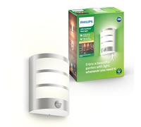 PHILIPS Python Applique Extérieure LED, 5,5 W, 700 lm, Lumière Blanche Chaude 2700 K, IP44 Résiste aux Intempéries, Détecteur de Mouvement Infrarouge, LED Intégrée, Durable, Aluminium