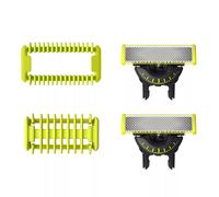 Philips QP624/50 : Pack de 2 Têtes de Remplacement OneBlade - Compatibilité QP14xx, QP25xx, QP26xx, QP27xx, QP28xx, QP65xx, QP66xx - Vert/Argent