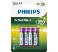 Philips R03B4A95/10 Batterie Rechargeable AAA (950 mAh, 1,2 V, Blister de 4)