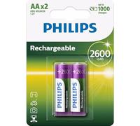 Philips R6B2A260 Batterie Rechargeable pour Appareil Photo 2600mAh AA 2 pièces