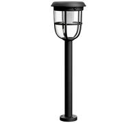 Philips Radii Borne solaire auto-connectable UltraEfficient, 1,3 W, 3000 K, noire, détecteur de mouvement, IP44 résistante aux intempéries