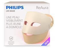 Philips ReAura - masque LED 3-en-1 visage, contour des yeux et cou, 3 modes spécialisés, technologie lumières bleue, rouge et proche infrarouge cliniquement prouvée¹, design souple, 10 min, LTM7100/00