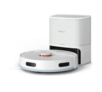Philips Robot aspirateur et Laveur Homerun 2000 - Puissance d'aspiration Extra Forte, Boost Tapis, Radar LDS, Station Auto-vidange 70 Jours, Application Homerun, Blanc Arctique (XU2100/25)