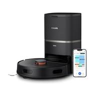 Philips Robot Aspiration/Lavage Homerun Série 3000, Haute Puissance d'aspiration (4000 Pa), Navigation Laser, Autonomie 200 Min, Station de vidage Auto, Aspirateur-Robot, App, Noir (XU3100/01)
