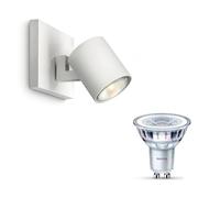 Philips Runner Spot en saillie (Blanc) - 1 lumière - Non dimmable | Spot mural ou plafond - GU10 - Blanc chaud