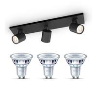 Philips Runner Spot en saillie (Noir) - 3 lumières - Non dimmable | Spot de plafond - GU10 - Blanc chaud