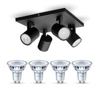 Philips Runner Spot en saillie (Noir) - 4 lumières - Non dimmable | Spot de plafond - GU10 - Blanc chaud