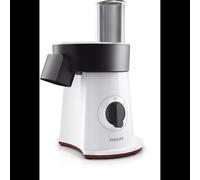 Philips SaladMaker Viva HR1388/80 200W Noir/Rouge/Blanc, Lames Acier Inox, Coupe/Râpe/Julienne, Corps Plastique, Tension 220-240V, Fréquence 50-60Hz