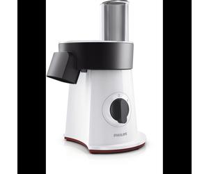 Philips SaladMaker Viva HR1388/80 200W Noir/Rouge/Blanc, Lames Acier Inox, Coupe/Râpe/Julienne, Corps Plastique, Tension 220-240V, Fréquence 50-60Hz