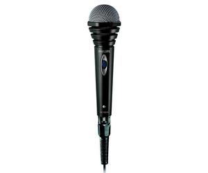 PHILIPS SBCMD110/00 Microphone Filaire - Idéal pour Karaoké avec Captage Omnidirectionnel, Atténuateur Bruits Ambiants - Câble 1.5m - Noir