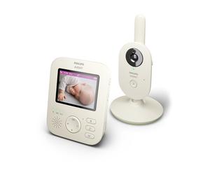 PHILIPS SCD882/26 - Babyphone vidéo avec caméra, blanc, fonction retransmission vocale, mode ECO