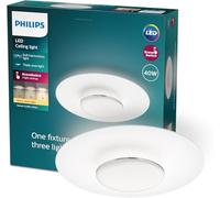 Philips Sceneswitch, Plafonnier Garnet, 3 Réglages, 30 W, Blanc Chaud 2700K, Blanc