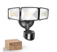 Philips Sécurité lampe LED 24W 3500LM avec Détecteur de Mouvement PIR Extérieur, 5000K Lumière Jour Crépuscule-à-Aube, 3 Têtes Orientables, Étanche pour Garage, Jardin, Porche