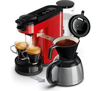 Philips Senseo® Switch Cafetière à dosette et filtre 2 en 1 avec verseuse isotherme + réglage de l'intensité, Rouge (HD6592/84)