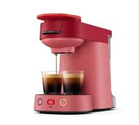 PHILIPS SENSEO Vibe Machine à café à dosettes, Format Compact, Soft Red | Prépare 1 ou 2 cafés en moins d'une minute, café court ou long via Intensity Select, Technologie Crema Plus (CSA225/90)