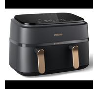 Philips Série 3000 NA352/00 Airfryer Double Panier 9L (6L+3L) 2750W Technologie Rapid Air, 8 programmes, Thermostat 40-200°C, Ecran LED