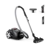 Philips Série 8000 Aspirateur avec Sac Performer LED - Moteur 900 W, Brosse TriActive+ LED, Filtre HEPA, Câble 12 m, Sacs Longue Durée, Noir Profond (XD8122/10)