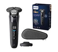 Philips Série 8000 Rasoir électrique Wet & Dry avec technologie SkinIQ noir, tondeuse rétractable, socle de charge, coffret de voyage, brossette de nettoyage (modèle S8696/35)