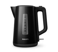 Philips Series 3000 Bouilloire, 1,7 l Couvercle à ressort, Élément chauffant plat, Voyant lumineux, Filtre amovible, Multiples systèmes de sécurité, Noir (HD9318/20)