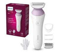 Philips Series 6000 - rasoir féminin sans fil 100% étanche pour le corps, avec 4 accessoires, sabot de coupe et exfoliant corporel, 40 min. Autonomie, modèle BRL136/00