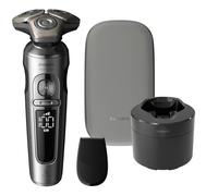 Philips Shaver S9000 Prestige, rasoir électrique Wet&Dry, chrome brillant, système de rasage Lift & Cut, technologie SkinIQ, tondeuse de précision, Quick Clean Pod, pochette premium, modèle SP9841/32