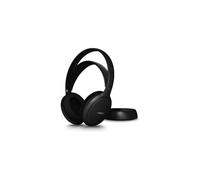 Philips SHD6000BK Casque TV avec Batterie de 30 Heures, portée de 30 m, Connexion numérique 2,4 GHz, Batterie remplaçable, entrées optiques et 3,5 mm, Confort Supra-auriculaire - Noir
