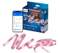 Philips Smart LED, Bande LED RGB avec Lumière Multicolore, 15m, Blanc | Ruban LED RGB, Type C, Modes Préconfigurés, Découpable, Connexion Wi-Fi, Compatible WiZ, Alexa, Google Home & Apple Home