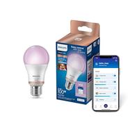 Philips Smart Lighting, Ampoule Connectée LED RGB A60, Culot E27, 1521 lm, Lumière Couleur et Blanc Réglable 2200-6500 K, Gradation Faible, Connected by WiZ, Alexa, Google Home, Apple Home