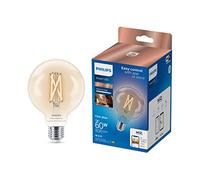 Philips Smart Lighting, Ampoule LED Connectée Filament G95, Culot E27, 806 lm, Lumière Blanche Réglable 2700-6500 K, Gradation Faible, Connected by WiZ, Alexa, Google Home, Apple Home