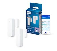 Philips Smart Lighting Détecteur de Mouvements Connecté, Lot de 2 | Home Monitoring, Automatisations, Domotique, Détecteur de Porte, Forme Compacte, Connected by WiZ, Maison Connectée