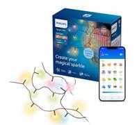 Philips Smart Lighting Guirlande Lumineuse, 20 m | RVBIC, Multicolore, Smart LED, Synchronisation, Préréglages, Intérieur, Extérieur, Connected by WiZ, Maison Connectée