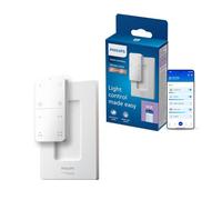 Philips Smart Lighting Interrupteur à Variateur Connecté | Télécommande, Pratique, Design Élégant, Alimenté par Piles, Boutons sur Mesure, Fonctionne sans Wi-Fi, Connected by WiZ