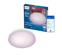 Philips Smart Lighting Luminaire Plafonnier, Rond, 37,5 cm | Multicolore et Blanc Réglable 2200-6500 K, Smart LED, 24 W, 2600 lm, Gradation Faible, Connected by WiZ, Maison Connectée