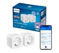 Philips Smart Lighting Smart Plug Matter Type F, Automatisations, Commandes Vocales/Application, Connected by WiZ, Pack de 2