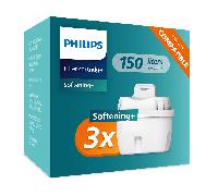 Philips Water Cartouches filtrantes de rechange Anticalcaire+, paquet de 3, JUSQU’À 50 % DE RÉDUCTION DE LA DURETÉ EN PLUS, L’EMBALLAGE PEUT VARIER, Compatible avec Brita*
