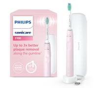 Philips Sonicare 3100, Brosse à dents électrique sonique, capteur de pression et minuterie, étui de voyage, rose pastel, modèle HX3673/11