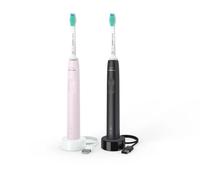 Philips Brosse à dents sonique HX3675/15 – capteur de pression – Pack 2 rose/noir