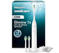 Philips Sonicare 5300 - Brosse à dents électrique sonique avec 2 niveaux d'intensité, Alerte de pression, EasyStart, SmarTimer et BrushPacer, Blanc, modèle HX7108/04 [Nouvelle technologie]