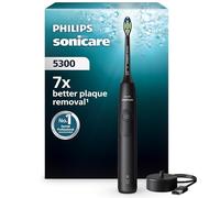Philips Sonicare 5300 - Brosse à dents électrique sonique avec 2 niveaux d'intensité, Alerte de pression, EasyStart, SmarTimer et BrushPacer, Noir, modèle HX7101/01 [Nouvelle technologie]