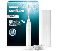 Philips Sonicare 5500 - Brosse à dents électrique sonique avec 2 modes, Alerte de pression, EasyStart, SmarTimer et BrushPacer, Blanc, modèle HX7110/02 [Nouvelle technologie]