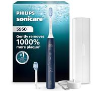 Philips Sonicare 5950 Series Brosse à dents électrique avec étui de voyage, capteur de pression, autonomie de 21 jours, 6 réglages de brossage, SmarTimer, BrushPacer, bleu marine, HX7133/03