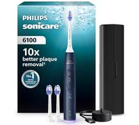 Philips Sonicare 6100 - Brosse à dents électrique sonique avec 2 modes de brossage et 3 niveaux d'intensité, Alerte de pression, EasyStart, SmarTimer et BrushPacer, Coffret de voyage, HX7403/01