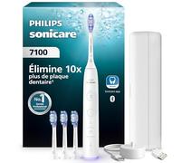 Philips Sonicare 7100 - Brosse à dents électrique avec 4 modes de brossage et 3 niveaux d'intensité, Alerte de pression, EasyStart, SmarTimer, Blanc, modèle HX7420/08 [Nouvelle technologie]