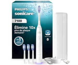 Philips Sonicare 7100 - Brosse à dents électrique avec 4 modes de brossage et 3 niveaux d'intensité, Alerte de pression, EasyStart, SmarTimer, Blanc, modèle HX7420/08 [Nouvelle technologie]