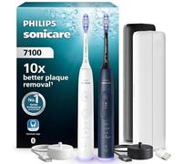 Philips Sonicare 7100 - Brosse à dents électrique sonique avec application, 4 modes de brossage et 3 niveaux d'intensité, Alerte de pression, EasyStart, Pack de 2, HX7429/01 [Nouvelle technologie]
