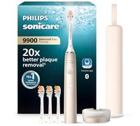 Philips Sonicare - Brosse à dents électrique DiamondClean 9900 Prestige, avec technologie SenseIQ et application, 5 modes de brossage, 3 niveaux d'intensité, étui de voyage, Champagne, HX9992/44