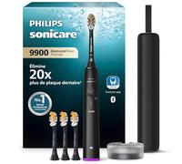 Philips Sonicare - Brosse à dents électrique DiamondClean 9900 Prestige avec technologie SenseIQ et application, 5 modes de brossage, étui de voyage avec chargeur, noir, modèle HX9992/43
